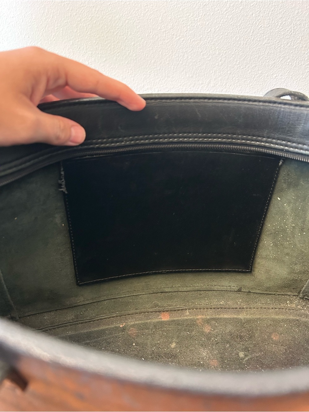 Michael Green Scandia Bag USA Black Leather Tote Bag with Double Shoulder Straps - Picture 9 of 16